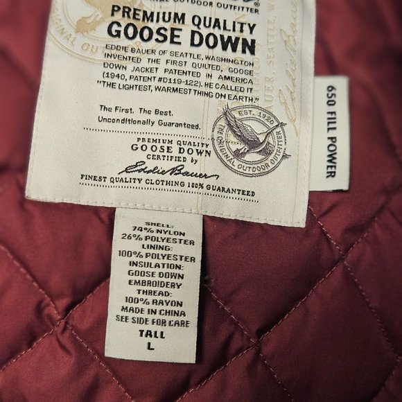 Eddie Bauer Goosedown vest - Large Tall - Picture 4 of 4